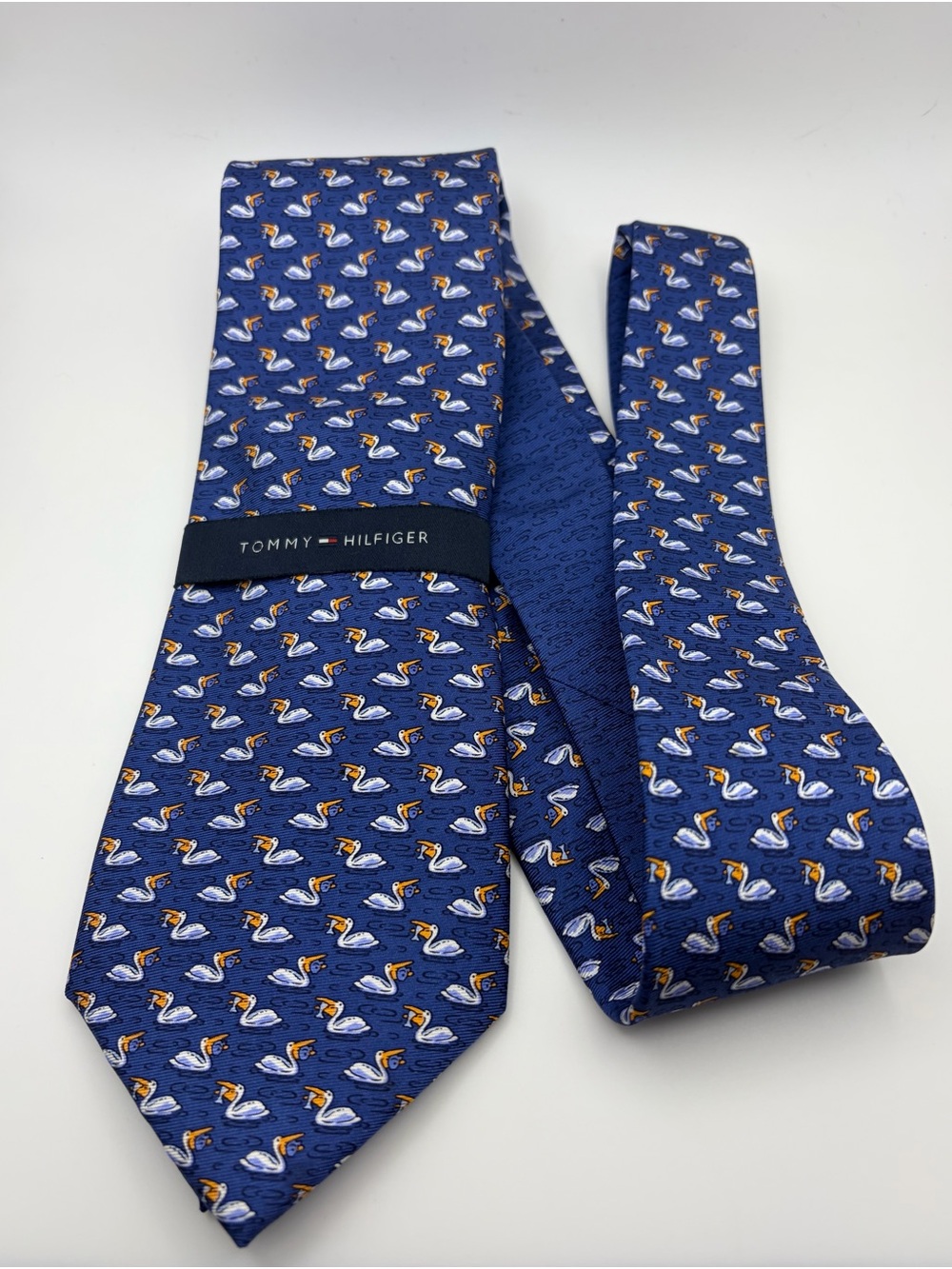 Tommy Hilfiger Pelican Tie Blue Novelty Bird Necktie NWT 3.25 Inch